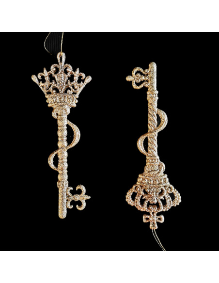 Chiave Regale, Acrilico Bianco, Glitter Bianco, 20 cm, Assortito