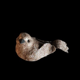 Uccellino con Clip, Bianco con Glitter, 12 cm