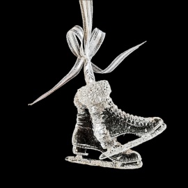 Cavallino a Dondolo, Acrilico Trasparente, Glitter Oro Iridescente, 12x10 cm