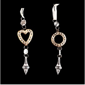 Fiore con Gemma, Acrilico, Glitter Argento, 11 cm, Assortito