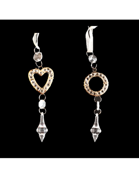 Fiore con Gemma, Acrilico, Glitter Argento, 11 cm, Assortito