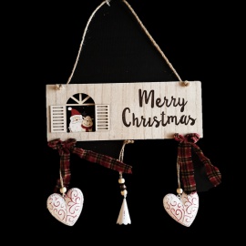 Fuoriporta in Legno, Scritta Merry Christmas, 29x13 cm, Assortito