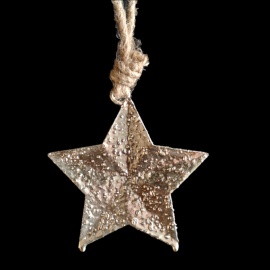 Ornamento Cerchio con Renna, Legno Bianco, 11 cm 2