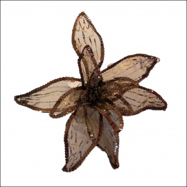 Fiore Natalizio, Stella di Natale Velluto Verde Scuro 25cm