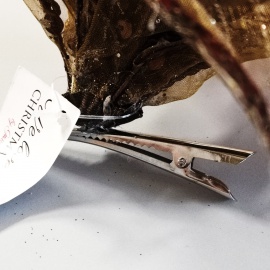 Fiore Natalizio, Stella di Natale Velluto Verde Scuro 25cm 2