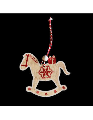 Ornamento Cavallo/Renna, Legno, 11...