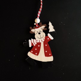 Personaggio Natalizio, Legno, 11 cm, Assortita 2