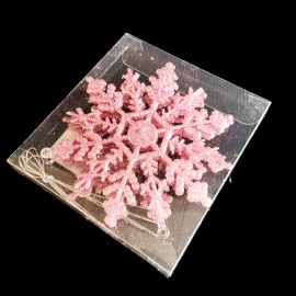 Box 4 Fiocchi di Neve Acrilico, Glitter Argento, 12,5 cm 