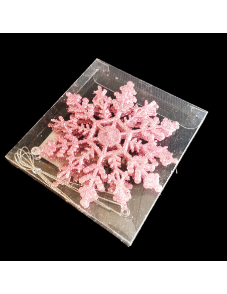 Box 4 Fiocchi di Neve Acrilico, Glitter Argento, 12,5 cm 