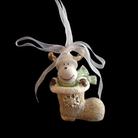 Fiocco con Borchiette ramate, 14x14x3 cm