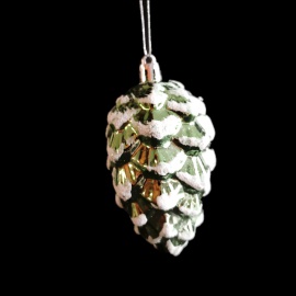 Pallina di Natale, Pigna rossa in plastica da appendere cm.4,5x4x5x9