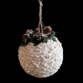 Pallina di Natale, Sfera Effetto Neve con Decorazione, 8 cm