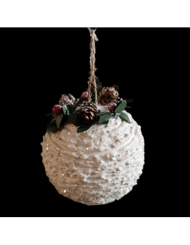 Pallina di Natale, Sfera Effetto Neve con Decorazione, 8 cm