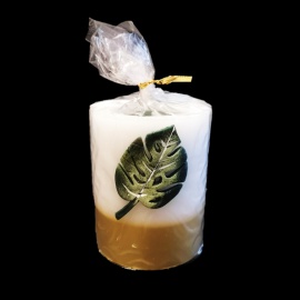 Candela Angelo Bianco, Glitter Iridescente, Stearina, 11x9x7 cm