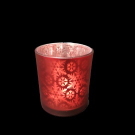 Bicchierino Porta Tealight, Vetro Satinato Blu, 7x8 cm