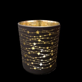 Bicchierino Porta Tealight, Vetro Satinato Rosso, 7x8 cm