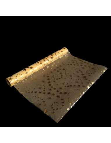 Rotolo Organza, Oro con Decorazione,...