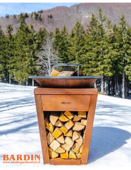 Braciere a Legna Tiberio acciaio Corten Stabilizzato