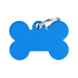 Medaglietta collezione Basic Osso Grande Blu in Alluminio