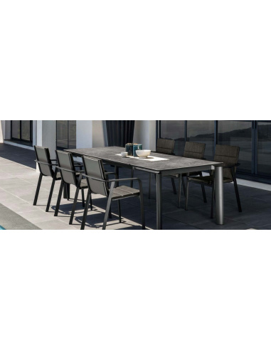 TAVOLO TALENTI MILO 160/215 GRAPHITE TOP IN CERAMICA