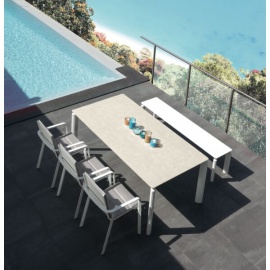 TAVOLO TALENTI MILO 160/215 BIANCO TOP IN CERAMICA 2