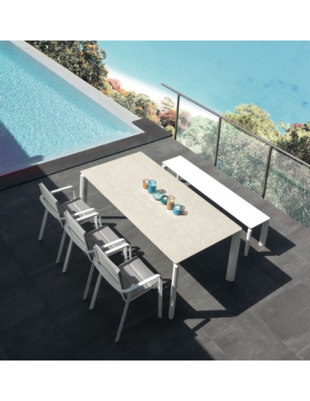 TAVOLO TALENTI MILO 160/215 BIANCO TOP IN CERAMICA