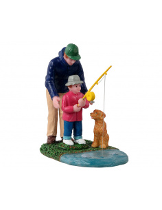 HIS FIRST FISHING LESSON