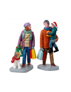 HOLIDAY SHOPPERS, SET OF 2