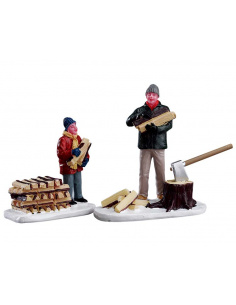 STACKING FIREWOOD, SET OF 2