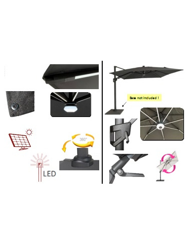 OMBRELLONE MILANO LED 3X3 METRI...