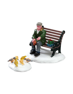 FEEDING PIGEONS, SET OF 2